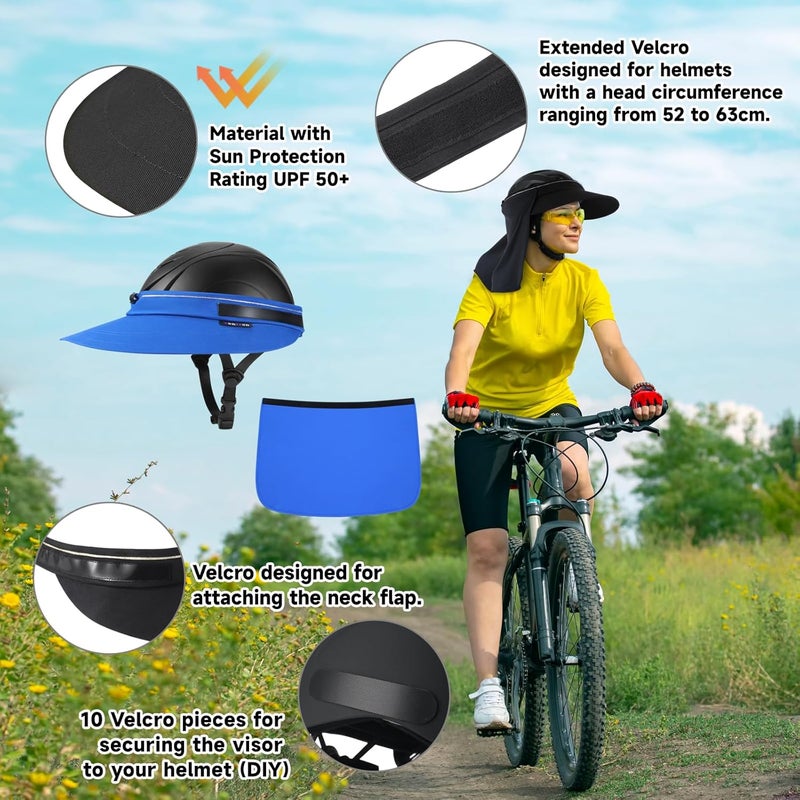 Tontron Horsriding Helmet Visor |Helmet Sunshade with Removable Neck Flap - Image 3